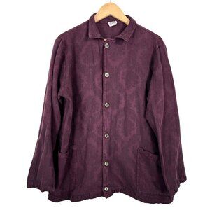 CP Shades Flax blend Lagen look light weight button Jacket Maroon sz M